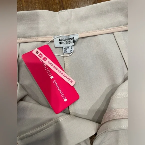 NWT Straight Leg Malcolm Taupe Trousers - size 8 - Picture 2 of 4